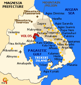 Map of Magnesia Pelion Greece